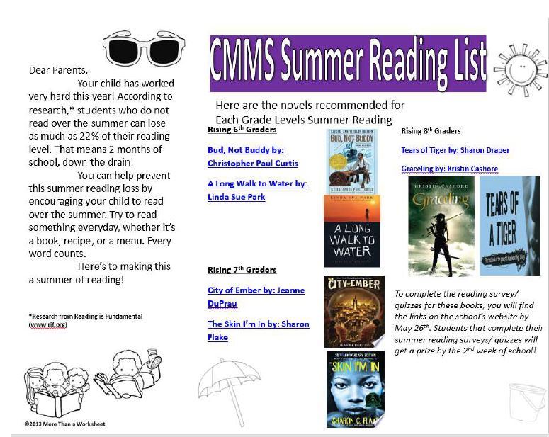  CMMS Summer Reading
